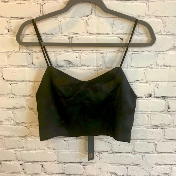 House of Harlow 1960 Delicate Black Crop Top size Medium NWT - Picture 1 of 3